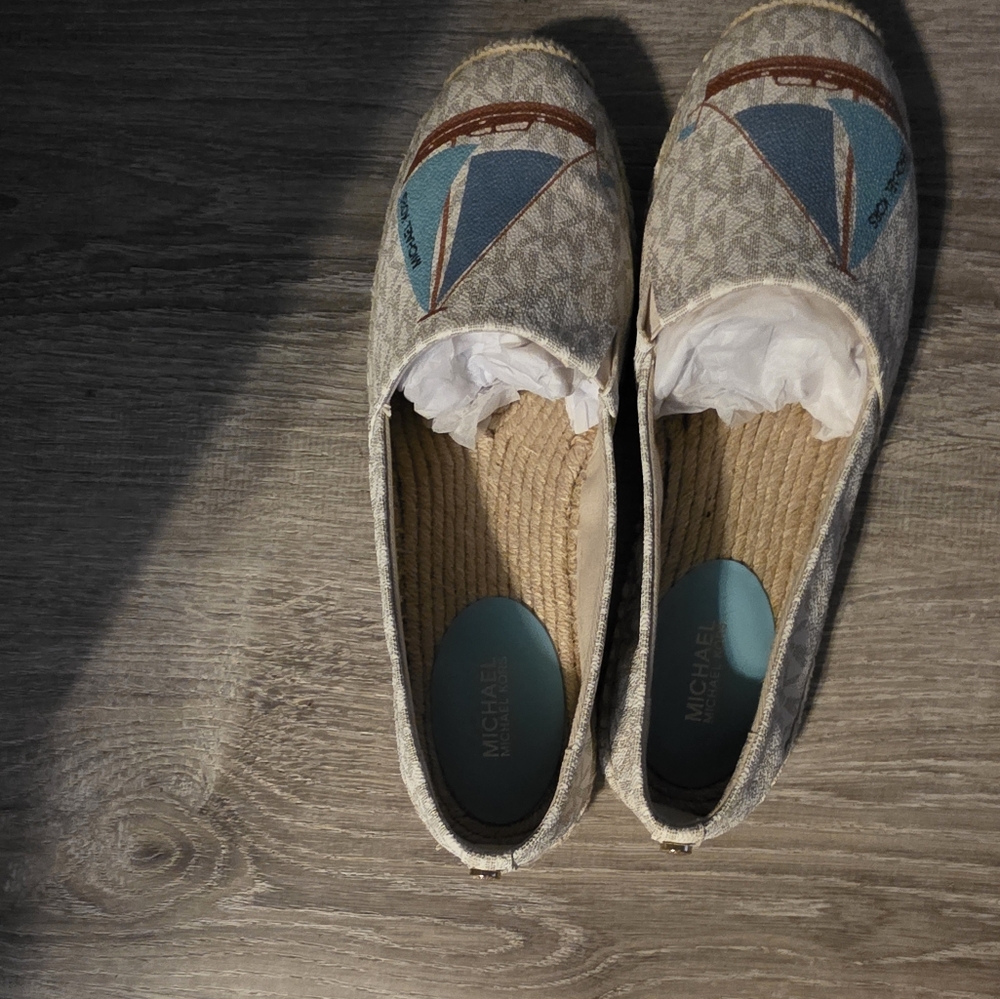Michael Kors Beige and Denim Espadrilles
